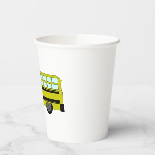 Yellow School Bus with Stop Sign 紙コップ (左)