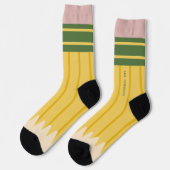Yellow School Pencil Teachers Personalized ソックス (左)