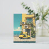 Yellow Scooter by Seaside ポストカード (スタンド正面)