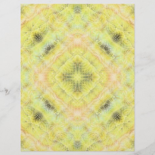 Yellow Serene Gardens Scrapbook Paper 2-Sided Page (正面)