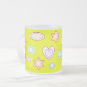 Yellow shapes mug フロストグラスマグカップ (正面左)