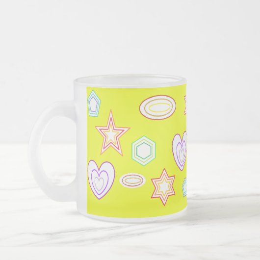 Yellow shapes mug フロストグラスマグカップ (左)