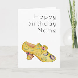 Yellow Shoe Art Deco Birthday Card カード