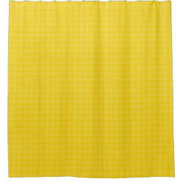 Yellow shower curtain with subtle checkered  シャワーカーテン