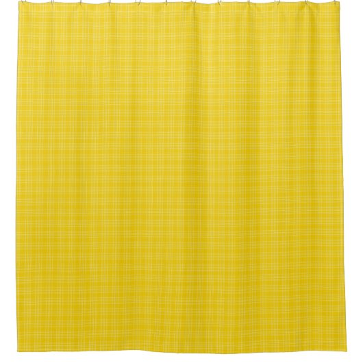 Yellow shower curtain with subtle checkered  シャワーカーテン (正面)