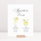 Yellow Signature Drinks Wedding 台座サイン