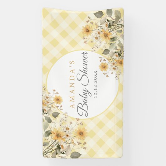 Yellow Silly Goose Welcome Baby Shower 横断幕 (縦)