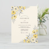 Yellow Silver Dainty Spring Wedding 招待状 (スタンド正面)