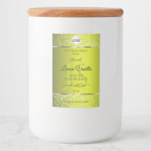 Yellow Silver Logo Initials Glitter Product Labels フードラベル (正面)