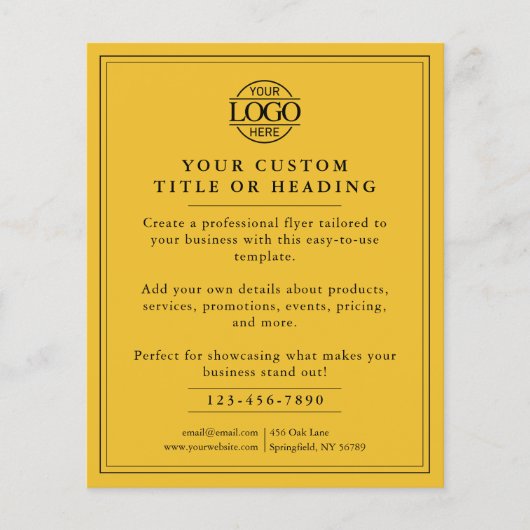 Yellow Simple Elegant Business Logo Promotional チラシ (正面)