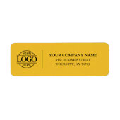 Yellow Simple Elegant Business Logo Return Address ラベル (正面)