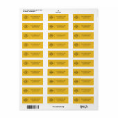 Yellow Simple Elegant Business Logo Return Address ラベル (フルシート)
