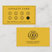 Yellow Simple Elegant Modern Company Business Logo ロイヤリティカード (正面/裏面)