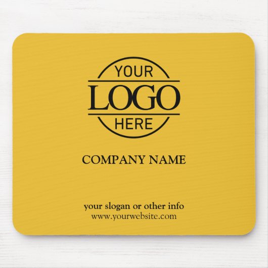 Yellow Simple Modern Custom Company Business Logo マウスパッド (正面)