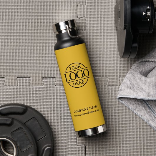 Yellow Simple Modern Stylish Company Business Logo ウォーターボトル (ジム)