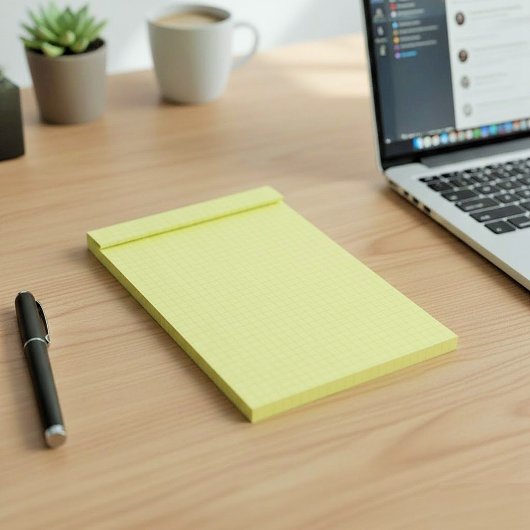 Yellow Small Graph Paper Note Pad (Grids, Squares) ポストイット