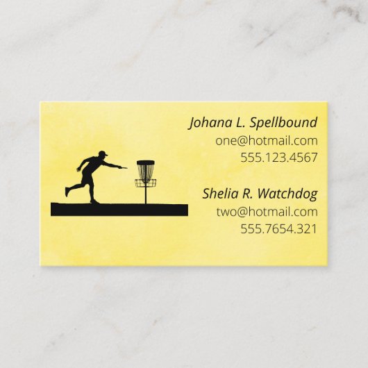 Yellow Social calling card-Disc Golf 名刺 (正面)
