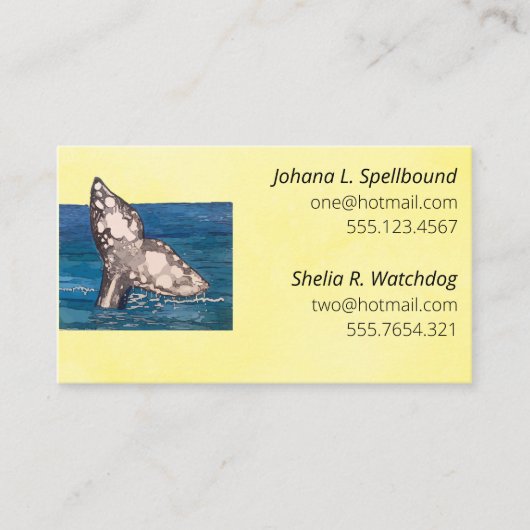 Yellow Social calling card-whale 名刺 (正面)
