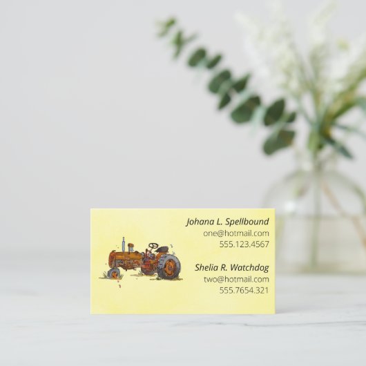 Yellow Social introduction calling card-tractor 名刺 (スタンド正面)