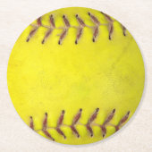 Yellow Softball  ラウンドペーパーコースター (正面)