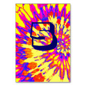 Yellow Spiral Tie Dye Wedding Table Five テーブルナンバー (裏面)