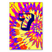 Yellow Spiral Tie Dye Wedding Table Seven テーブルナンバー (裏面)
