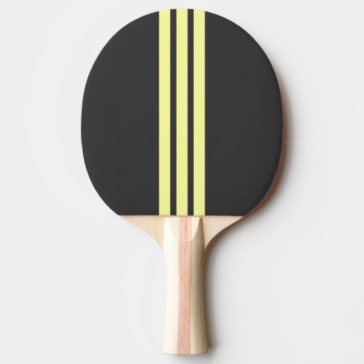 Yellow Sport Stripe Ping Pong Paddle 卓球ラケット (正面)