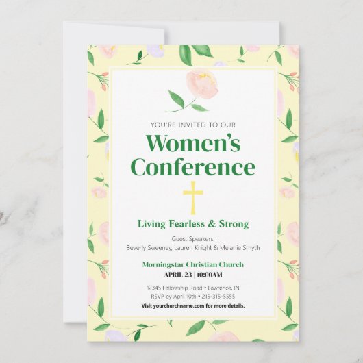Yellow Spring Floral Women's Conference Invitation 招待状 (正面)