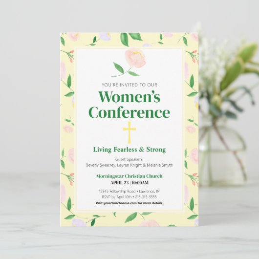 Yellow Spring Floral Women's Conference Invitation 招待状 (スタンド正面)