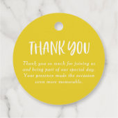 Yellow Sprinkle Donut Birthday Party Thank You フェイバータグ (裏面)