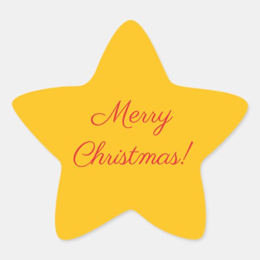 Yellow Star Merry Christmas Holiday Sticker 星シール (正面)