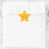 Yellow Star Merry Christmas Holiday Sticker 星シール (バッグ)
