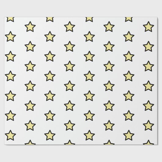Yellow Star Pattern Minimalist Modern ラッピングペーパー (フラット)