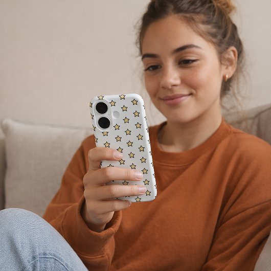 Yellow Star Pattern Minimalist Stars Case-Mate iPhoneケース