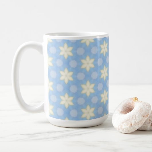 Yellow Stars on Blue design coffee mug コーヒーマグカップ (ドーナツ)