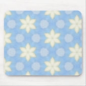 Yellow stars on blue geometric pattern mousepad マウスパッド (正面)