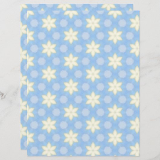 Yellow Stars on Blue Scrapbook Paper (正面/裏面)