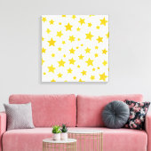 yellow stars on white background キャンバスプリント (インサイチュ (リビング))