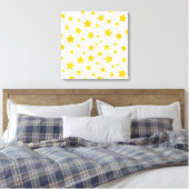 yellow stars on white background キャンバスプリント (インサイチュ (寝室))