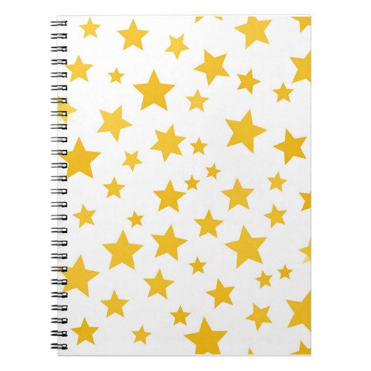 yellow stars on white background ノートブック (正面)