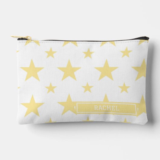 Yellow Stars Pattern Constellation Pencil Case アクセサリーポーチ (正面)