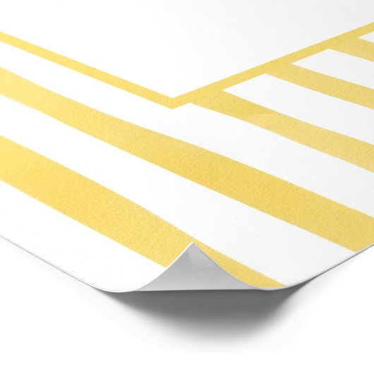 Yellow Stripe Hand Drawn Welcome Wedding  ポスター (角)