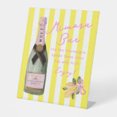 Yellow Stripe Italian Lemon Shower Mimosa Bar 台座サイン (正面)