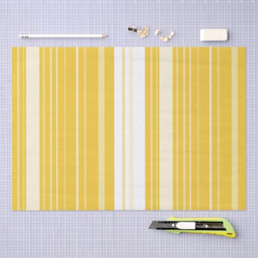 Yellow Striped Pattern 薄葉紙 (クラフト)