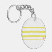 Yellow stripes and a pink crown Acrylic Keychain キーホルダー (正面左)