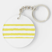 Yellow stripes and a pink crown Acrylic Keychain キーホルダー (裏面)