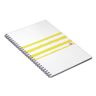 Yellow stripes and a pink crown Notebook ノートブック