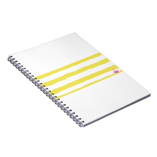 Yellow stripes and a pink crown Notebook ノートブック (右側)