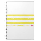 Yellow stripes and a pink crown Notebook ノートブック (正面)