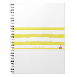 Yellow stripes and a pink crown Notebook ノートブック